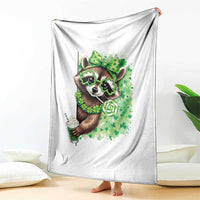 Funny Raccoon St Patricks Day Throw Blanket Irish Party Animal Gift