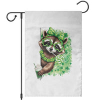 Funny Raccoon St Patricks Day Garden Flag Irish Party Animal Gift
