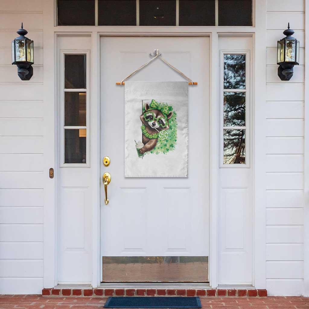 Funny Raccoon St Patricks Day Garden Flag Irish Party Animal Gift