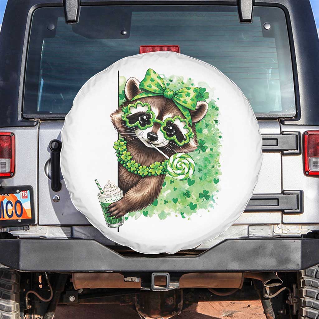 Funny Raccoon St Patricks Day Spare Tire Cover Irish Party Animal Gift