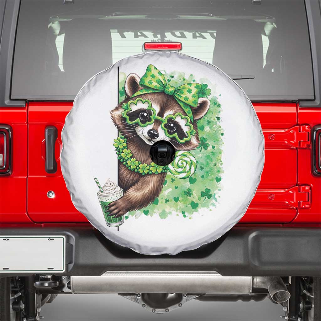 Funny Raccoon St Patricks Day Spare Tire Cover Irish Party Animal Gift