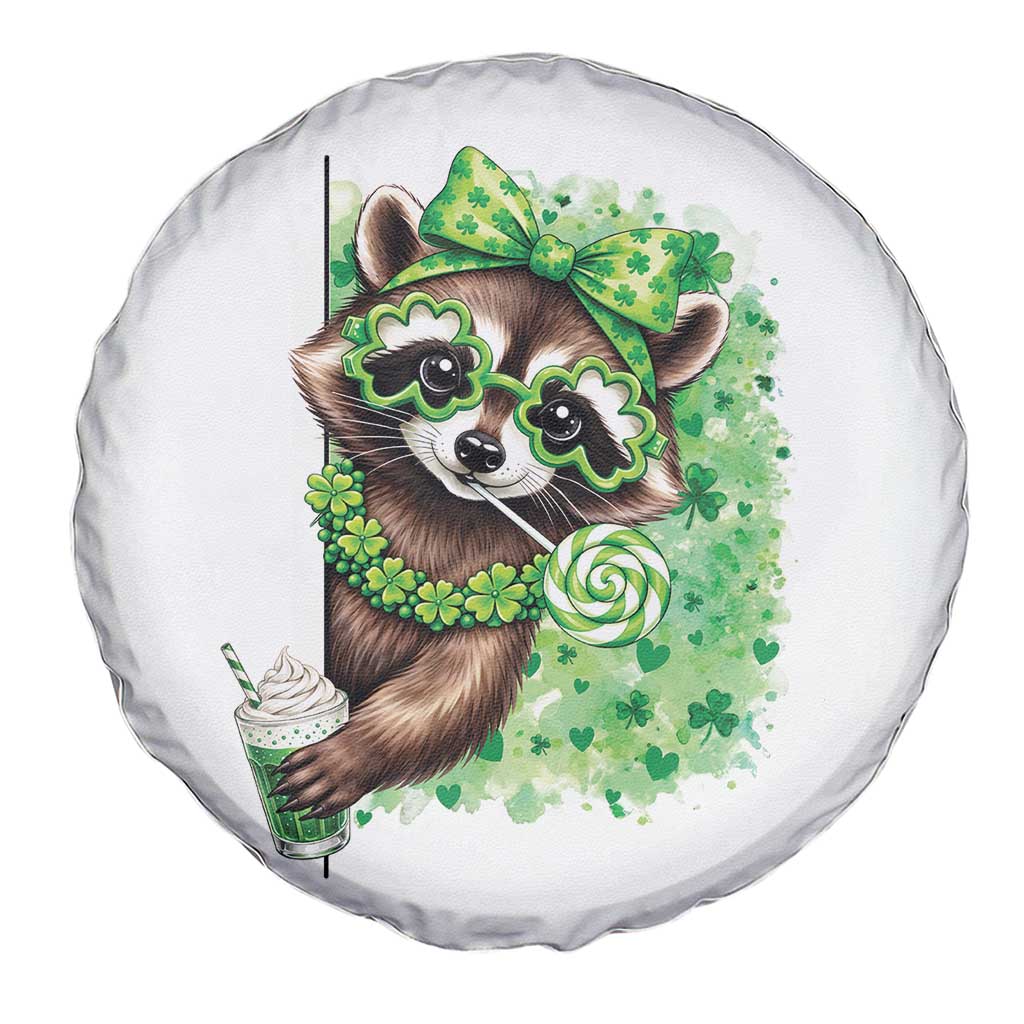 Funny Raccoon St Patricks Day Spare Tire Cover Irish Party Animal Gift