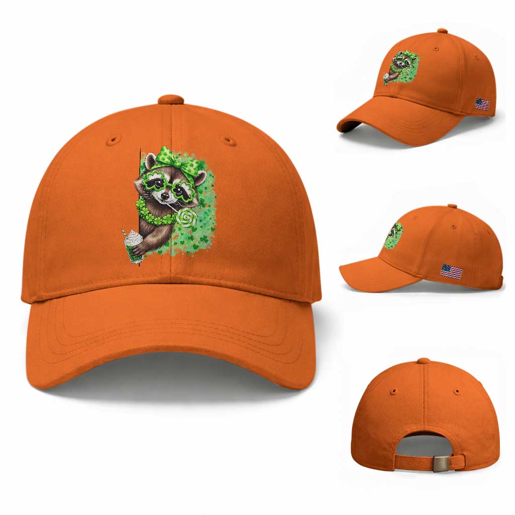 Funny Raccoon St Patricks Day Baseball Cap Irish Party Animal Gift