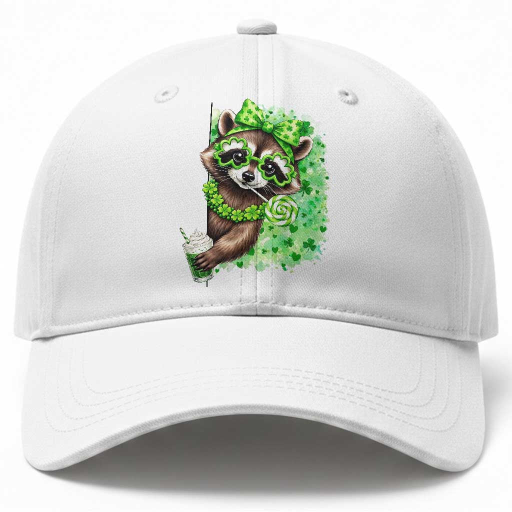 Funny Raccoon St Patricks Day Baseball Cap Irish Party Animal Gift