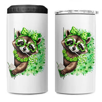 Funny Raccoon St Patricks Day 4 in 1 Can Cooler Tumbler Irish Party Animal Gift