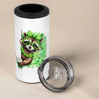 Funny Raccoon St Patricks Day 4 in 1 Can Cooler Tumbler Irish Party Animal Gift