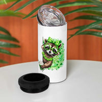 Funny Raccoon St Patricks Day 4 in 1 Can Cooler Tumbler Irish Party Animal Gift
