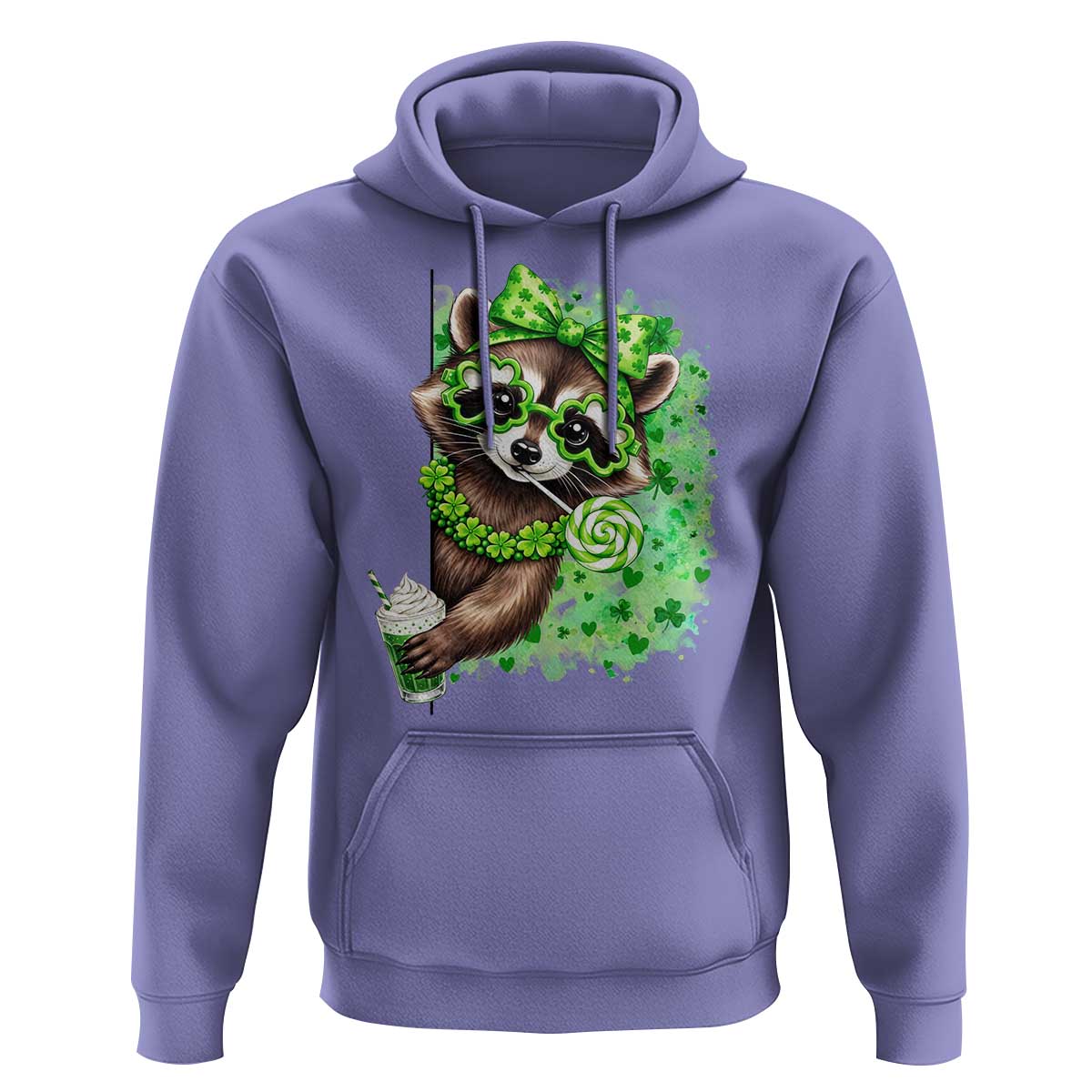 Funny Raccoon St Patricks Day Hoodie Irish Party Animal Gift