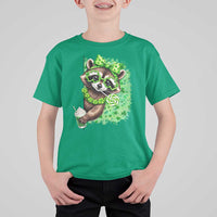 Funny Raccoon St Patricks Day T Shirt For Kid Irish Party Animal Gift