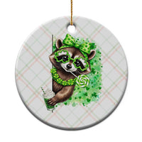 Funny Raccoon St Patricks Day Ceramic Ornament Irish Party Animal Gift