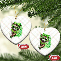 Funny Raccoon St Patricks Day Ceramic Ornament Irish Party Animal Gift