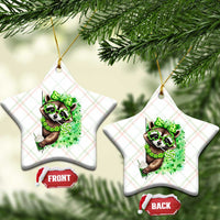 Funny Raccoon St Patricks Day Ceramic Ornament Irish Party Animal Gift