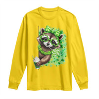 Funny Raccoon St Patricks Day Long Sleeve Shirt Irish Party Animal Gift