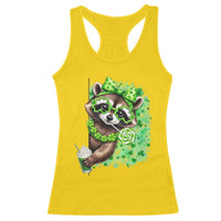Funny Raccoon St Patricks Day Racerback Tank Top Irish Party Animal Gift