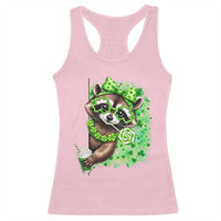 Funny Raccoon St Patricks Day Racerback Tank Top Irish Party Animal Gift