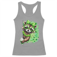 Funny Raccoon St Patricks Day Racerback Tank Top Irish Party Animal Gift