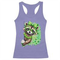 Funny Raccoon St Patricks Day Racerback Tank Top Irish Party Animal Gift