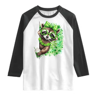 Funny Raccoon St Patricks Day Raglan Shirt Irish Party Animal Gift