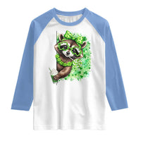 Funny Raccoon St Patricks Day Raglan Shirt Irish Party Animal Gift