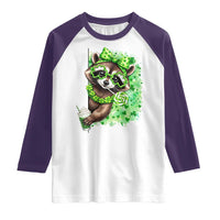 Funny Raccoon St Patricks Day Raglan Shirt Irish Party Animal Gift