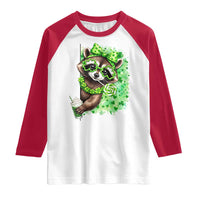 Funny Raccoon St Patricks Day Raglan Shirt Irish Party Animal Gift