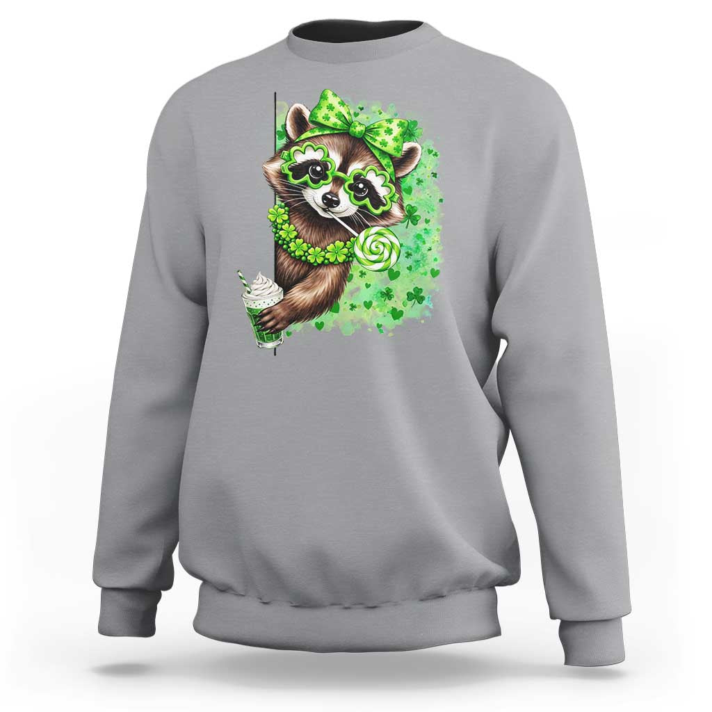 Funny Raccoon St Patricks Day Sweatshirt Irish Party Animal Gift