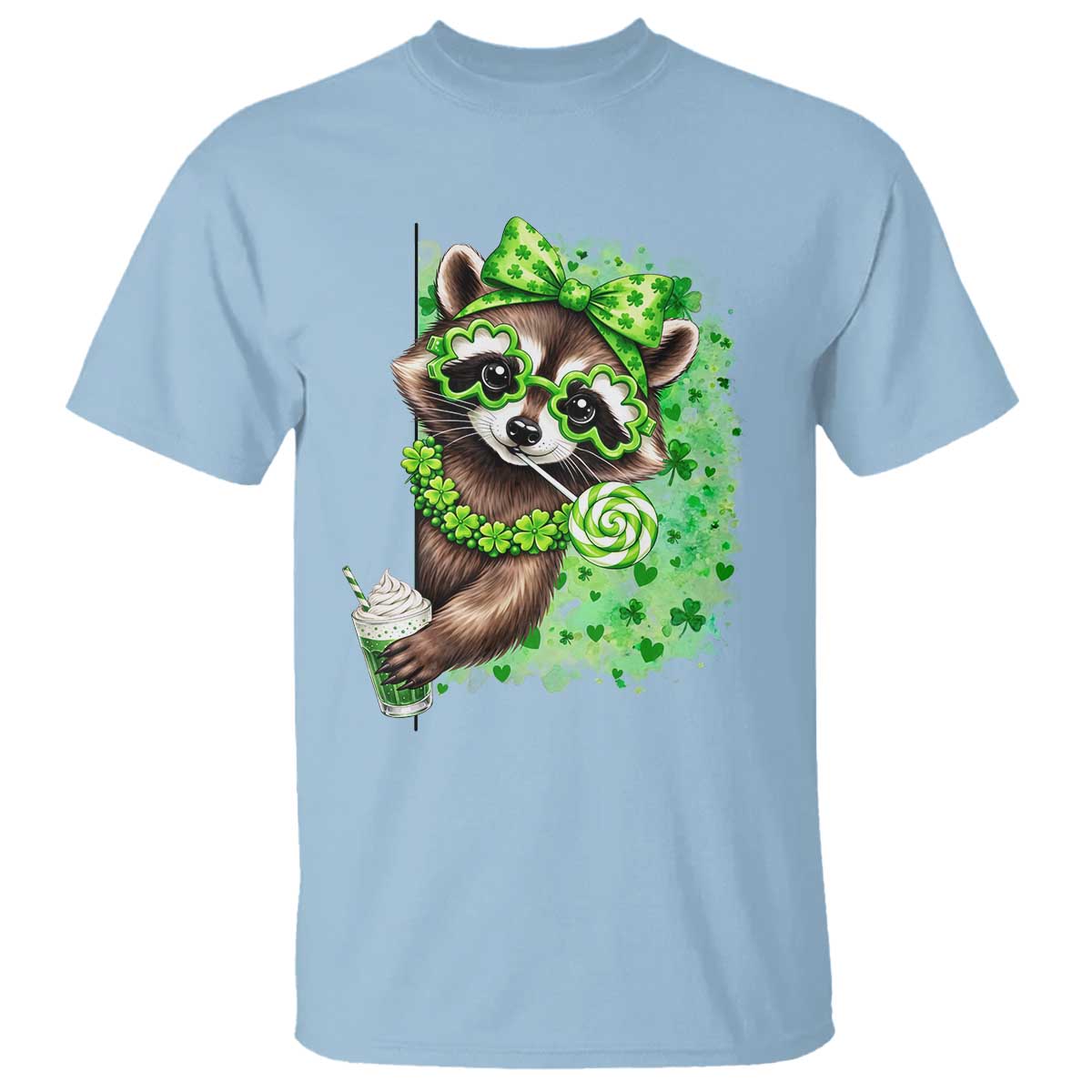 Funny Raccoon St Patricks Day T Shirt Irish Party Animal Gift