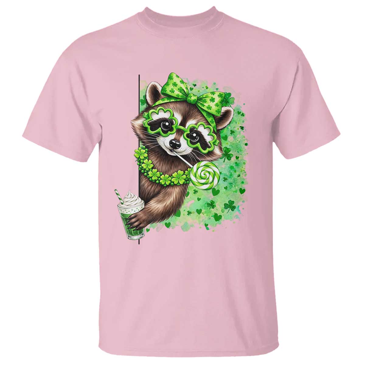 Funny Raccoon St Patricks Day T Shirt Irish Party Animal Gift