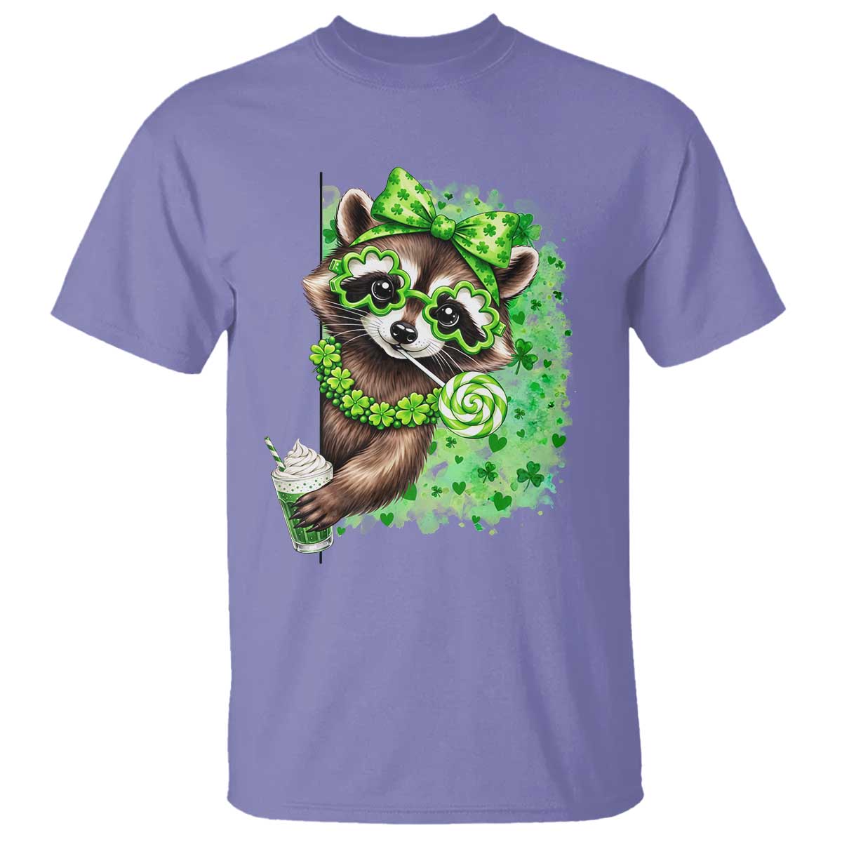 Funny Raccoon St Patricks Day T Shirt Irish Party Animal Gift