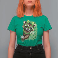 Funny Raccoon St Patricks Day T Shirt For Women Irish Party Animal Gift