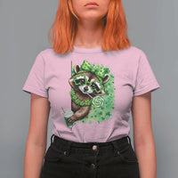 Funny Raccoon St Patricks Day T Shirt For Women Irish Party Animal Gift