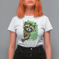 Funny Raccoon St Patricks Day T Shirt For Women Irish Party Animal Gift