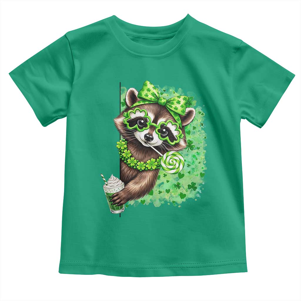 Funny Raccoon St Patricks Day Toddler T Shirt Irish Party Animal Gift