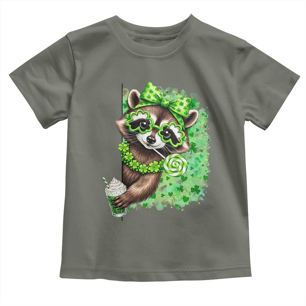 Funny Raccoon St Patricks Day Toddler T Shirt Irish Party Animal Gift