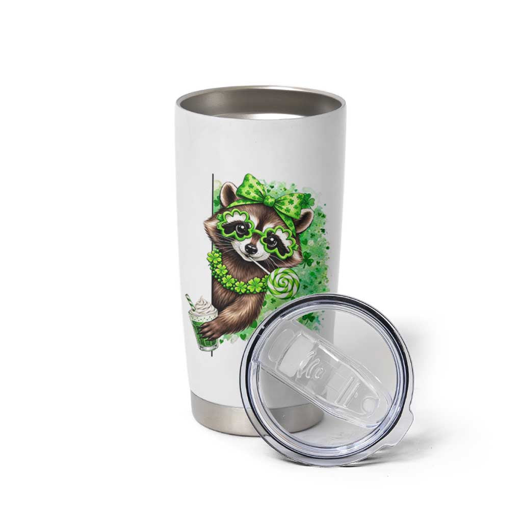 Funny Raccoon St Patricks Day Tumbler Cup Irish Party Animal Gift