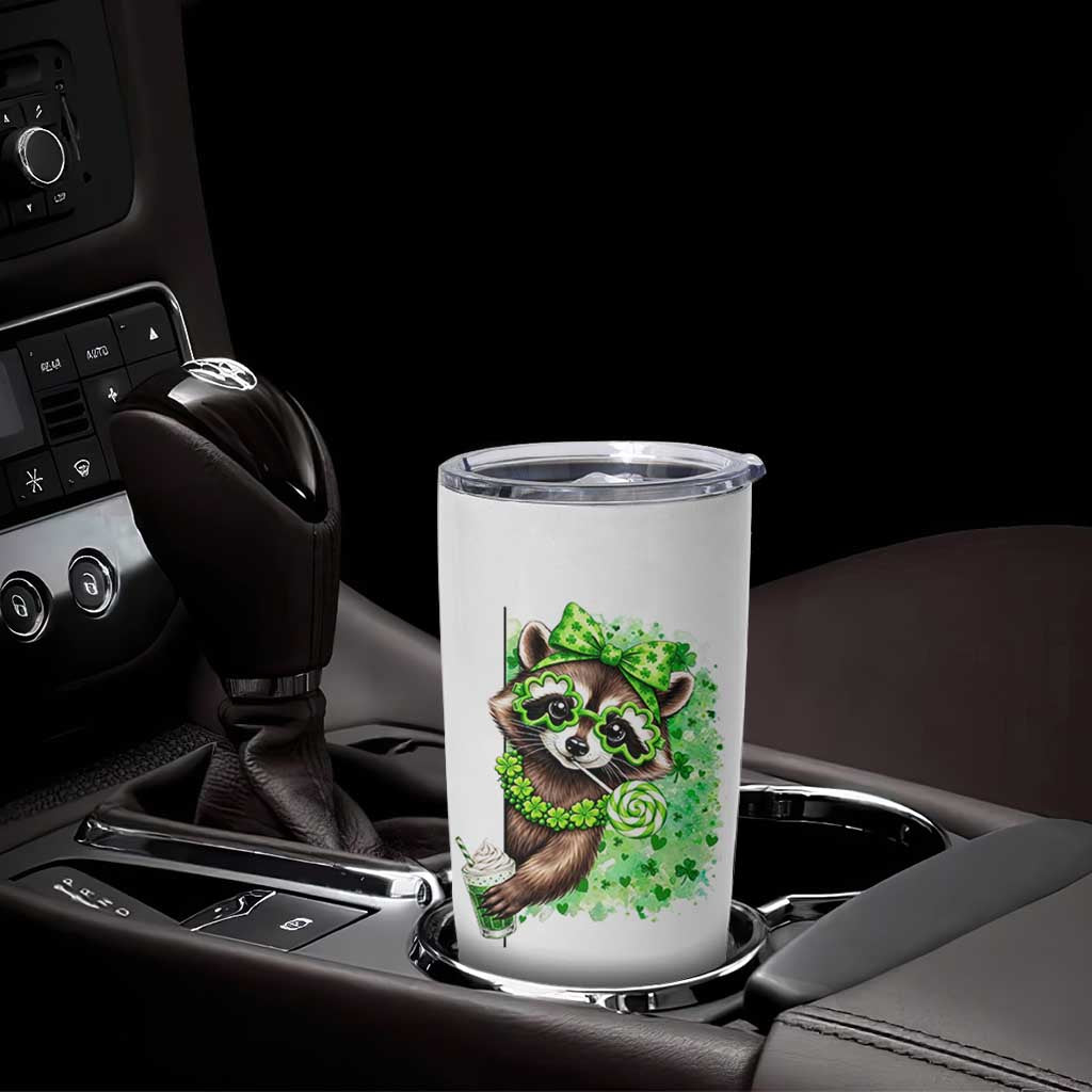 Funny Raccoon St Patricks Day Tumbler Cup Irish Party Animal Gift