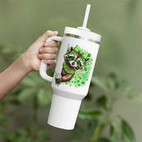 Funny Raccoon St Patricks Day Tumbler With Handle Irish Party Animal Gift