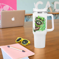 Funny Raccoon St Patricks Day Tumbler With Handle Irish Party Animal Gift