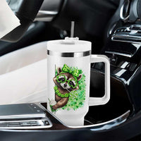 Funny Raccoon St Patricks Day Tumbler With Handle Irish Party Animal Gift