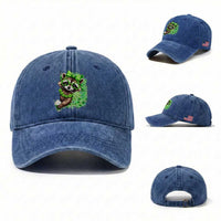 Funny Raccoon St Patricks Day Washed Cotton Baseball Cap Irish Party Animal Gift