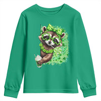 Funny Raccoon St Patricks Day Youth Sweatshirt Irish Party Animal Gift