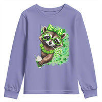 Funny Raccoon St Patricks Day Youth Sweatshirt Irish Party Animal Gift