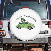 Off To Start The Shenanigans Spare Tire Cover Funny Irish Raccoon