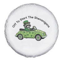 Off To Start The Shenanigans Spare Tire Cover Funny Irish Raccoon