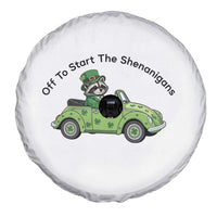 Off To Start The Shenanigans Spare Tire Cover Funny Irish Raccoon