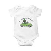 Off To Start The Shenanigans Baby Onesie Funny Irish Raccoon