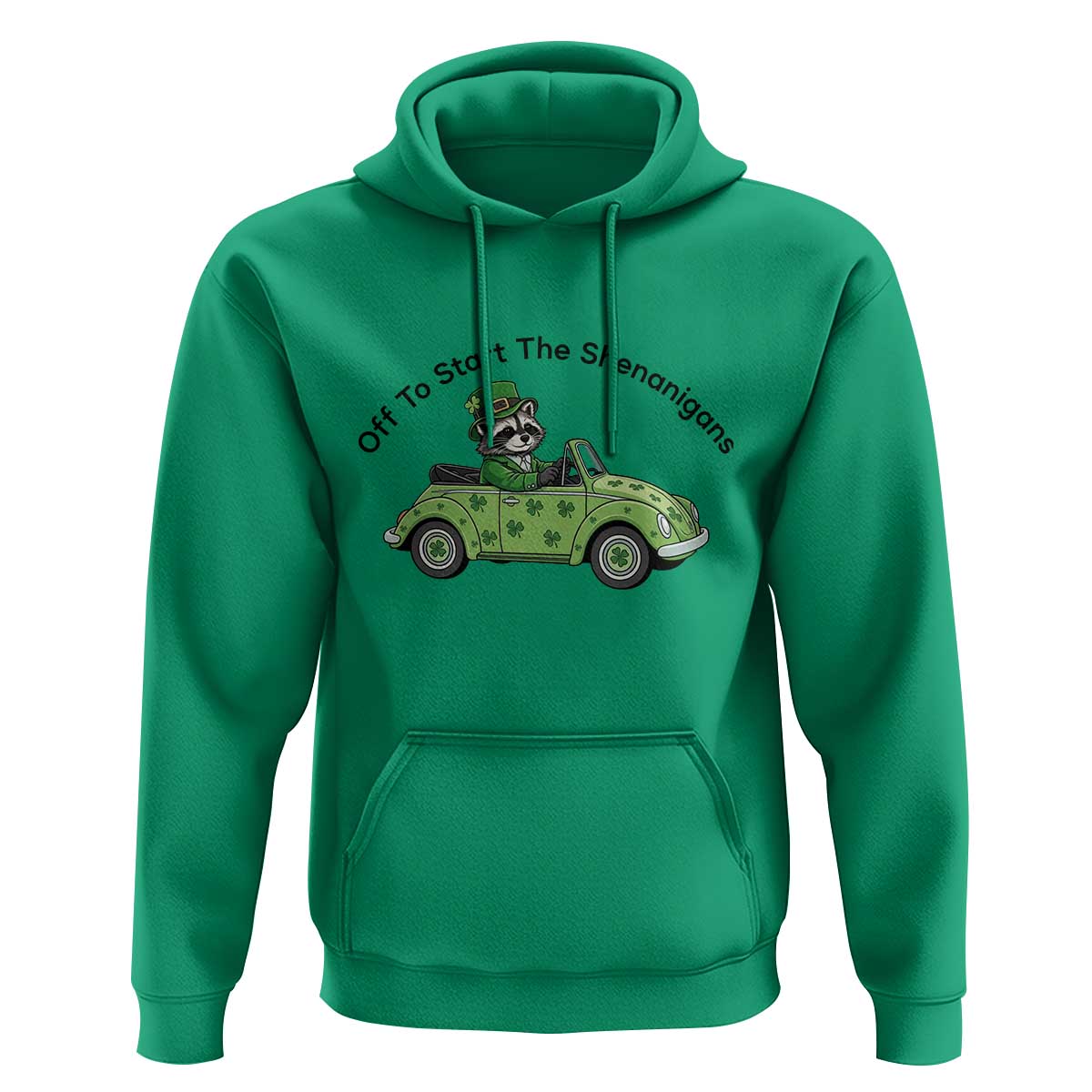 Off To Start The Shenanigans Hoodie Funny Irish Raccoon