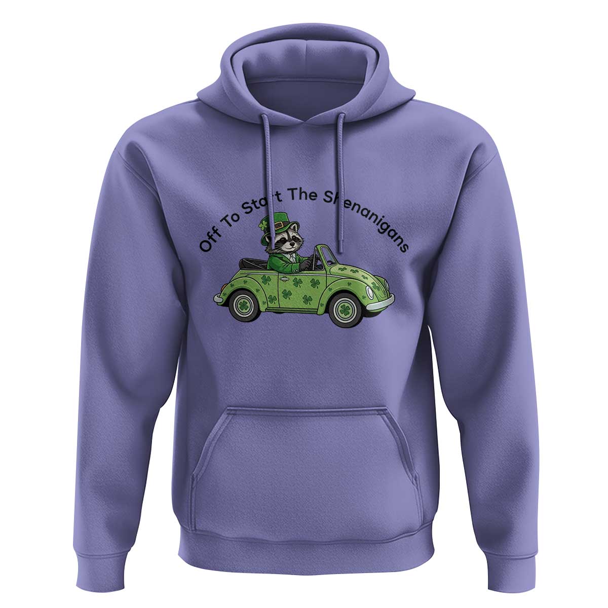 Off To Start The Shenanigans Hoodie Funny Irish Raccoon