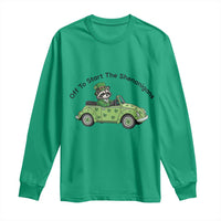 Off To Start The Shenanigans Long Sleeve Shirt Funny Irish Raccoon