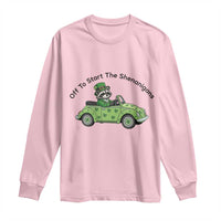 Off To Start The Shenanigans Long Sleeve Shirt Funny Irish Raccoon
